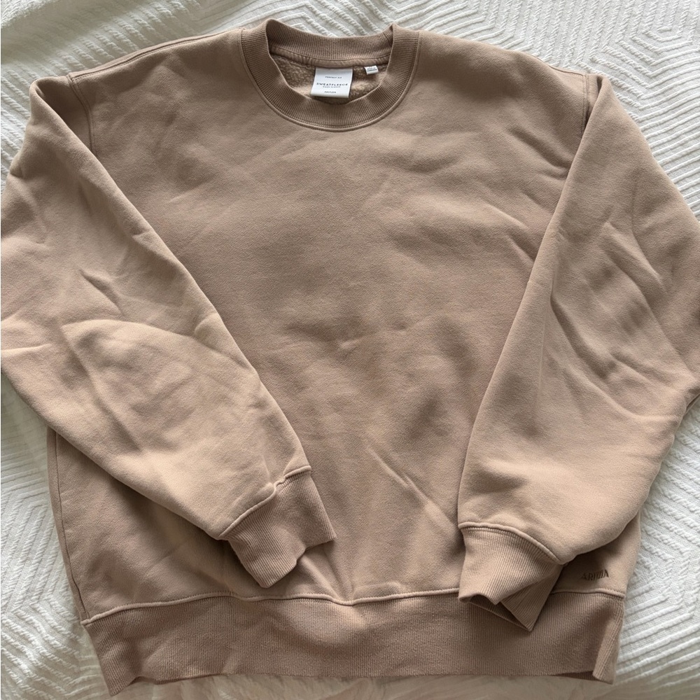 Aritzia Beige Perfect Crew Sweater